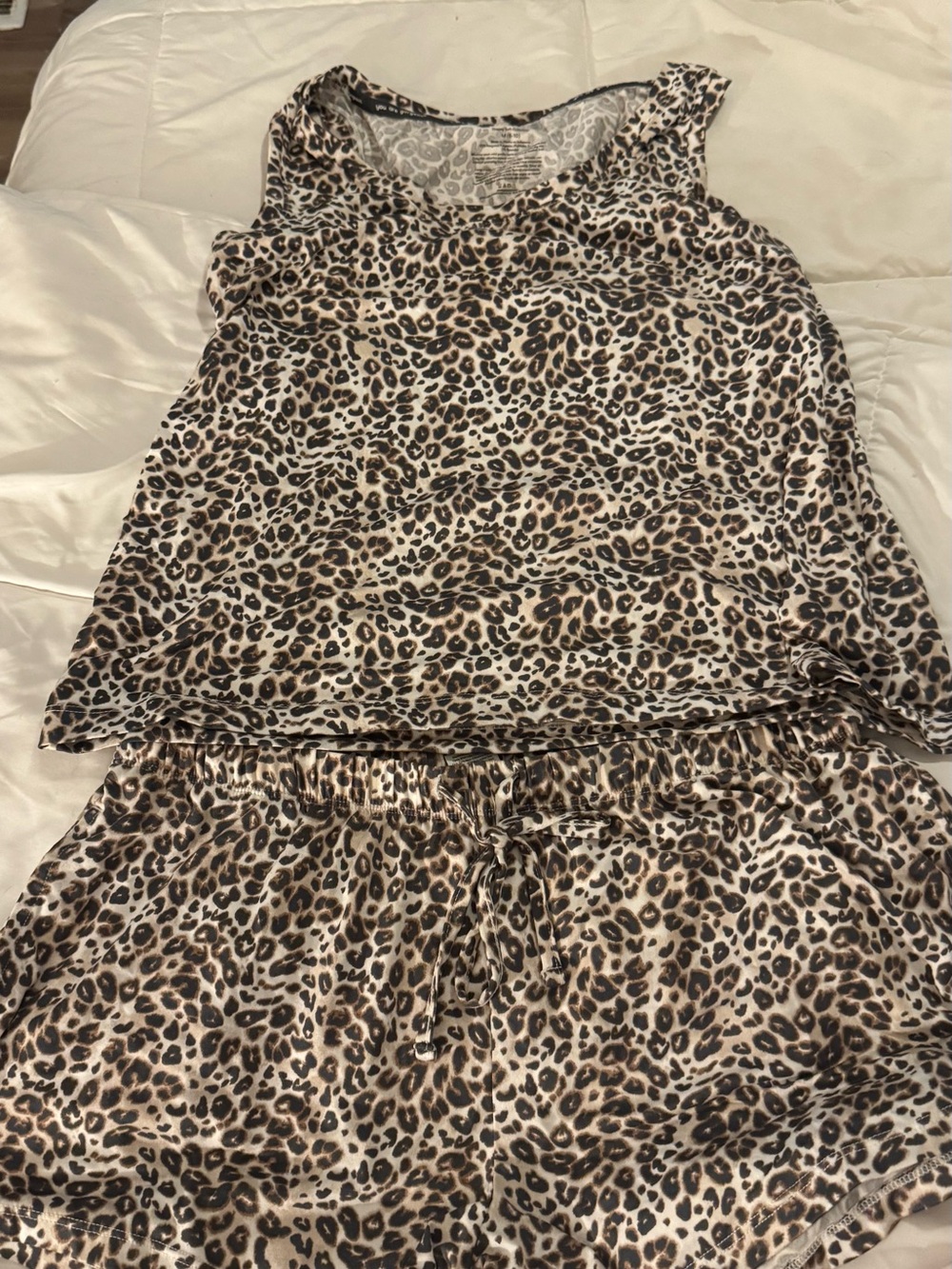 Leopard Print Tank & Short Sleep Set - Brown/Black